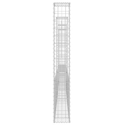 vidaXL U-образна габионна кошница с 4 стълба, желязо, 380x20x150 см