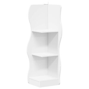 vidaXL Ъглов рафт с рафт Бяло 34 x 33 x 102 см Инженерна дървесина