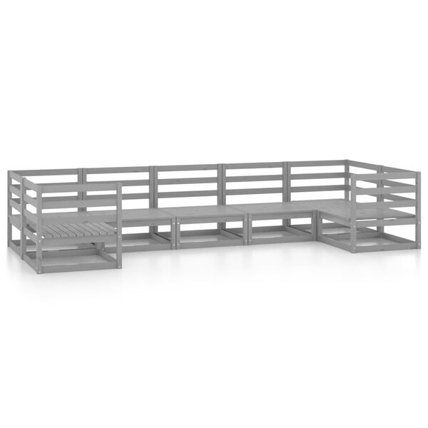 vidaXL Градински лаундж комплект, 7 части, бор масив