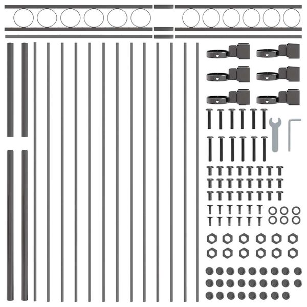 vidaXL Градска ограда Сив Стомана