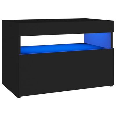 vidaXL ТВ шкафове с LED осветление 2 бр черни 60x35x40 см