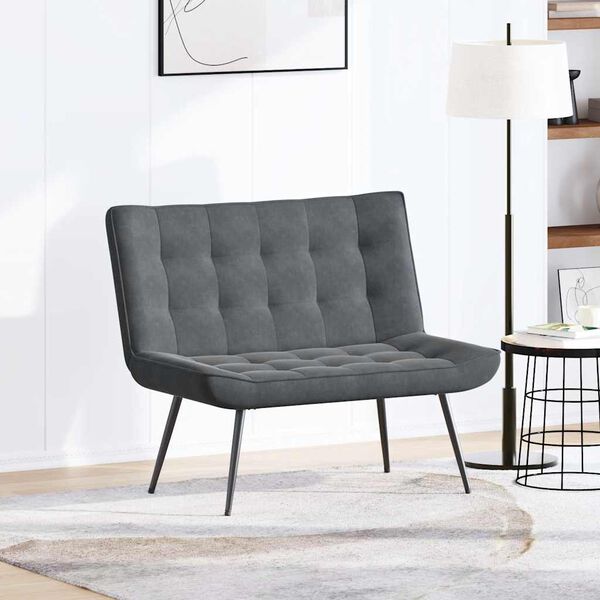 vidaXL Пейка, тъмносива, 110x74x84 см, кадифе