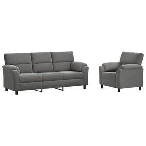 vidaXL Комплект дивани 2 pcs Тъмносиво Кадифе