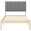 vidaXL Леглова рамка с тапицирана гръбна част Светлосиво 90 x 190 cm