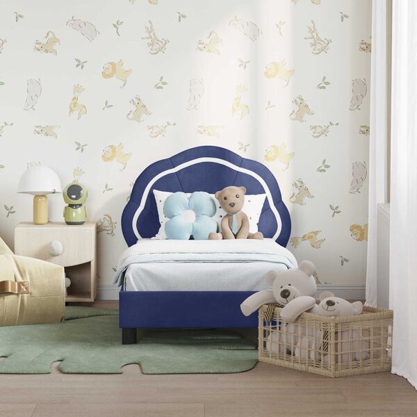 vidaXL Легло за малко с главна дъска Полицейско синьо 70 x 140 cm