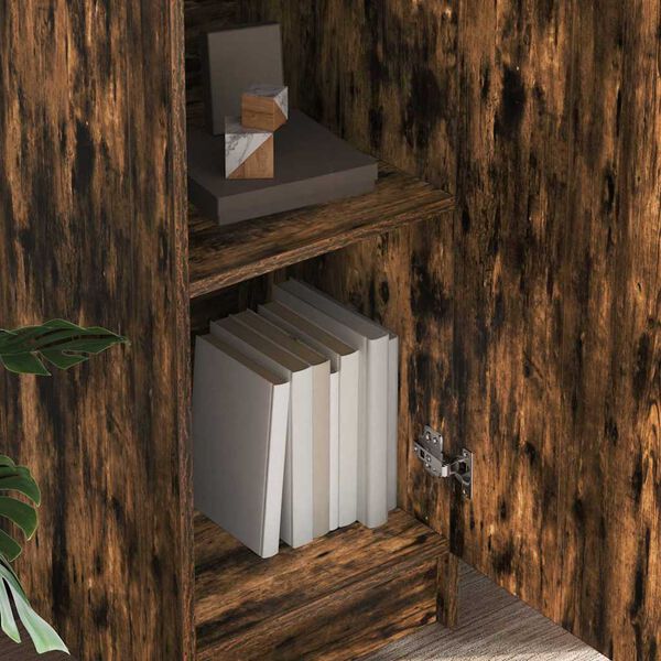 vidaXL Хайтборд Опушен дъб 35 x 39 x 168 см Инженерно дърво