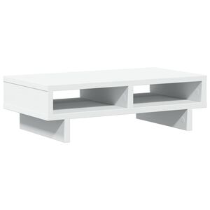 vidaXL Поставка за монитор, бяла, 50x27x15 см, инженерно дърво