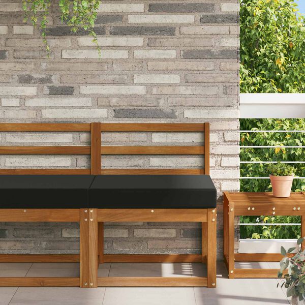 vidaXL Възглавница за диван на открито Черен 60 x 60 x 8 см Полиестер