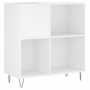 vidaXL Шкаф за грамофонни плочи бял 84,5x38x89 см инженерно дърво