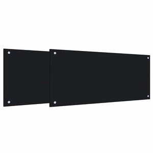 vidaXL Кухненски гръб 2 бр. Черно 90 x 40 cm закалено стъкло