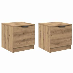 vidaXL Шкаф за легло 2 pcs Дъб 40 x 39 x 40см Инженерно дърво