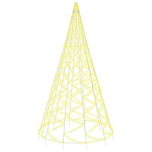 vidaXL Коледна елха на флагщок, топло бяло, 3000 LED, 800 см