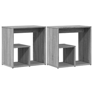 vidaXL Странични маси, 2 бр, сив сонома, 50x30x50 см, инеженерно дърво