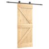 vidaXL Преплъзваща се врата Естествено и черно 85 x 210 cm
