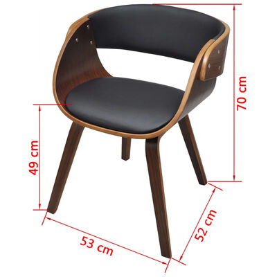 vidaXL Трапезен стол, извито дърво и изкуствена кожа