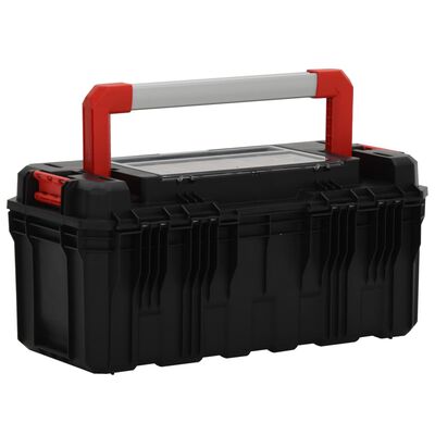 vidaXL Кутия за инструменти черно и червено 55x28x26,5 см