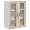 vidaXL Стенен стъклен шкаф LUCCA Дъб сонома 60 x 31 x 80 см