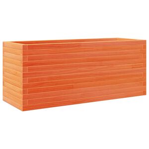 vidaXL Градинска кашпа, восъчнокафява, 110x40x46см, борово дърво масив