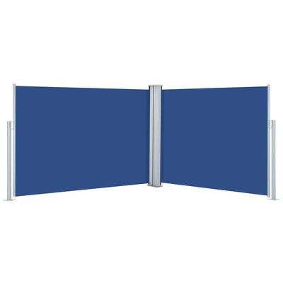 vidaXL Прибираща се странична тента, синя, 100x1000 см