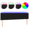 vidaXL LED горна табла за легло, черна, 160x5x78/88 см, плат