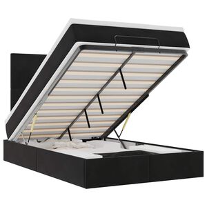 vidaXL Османска легло с матраци, черно, 120x200 см, кадифе