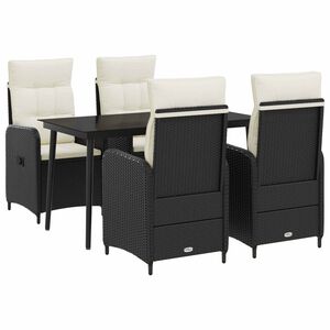 vidaXL Комплект кафе маси с възглавница 5 pcs Черно и кремаво бяло