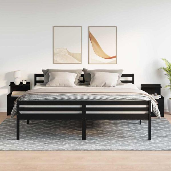 vidaXL Нощни шкафчета, 2 бр. с 2 чекмеджета, черни, 40x36,5x62 см