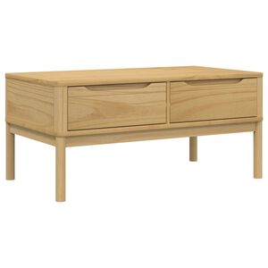vidaXL Кафе маса FLORO, восъчнокафява,99x55,5x45см, борово дърво масив
