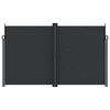 vidaXL Прибираща се странична тента, черна, 200x1000 см