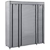 vidaXL Гардероб с отделения и лостове, сив, 150x45x176 см, плат