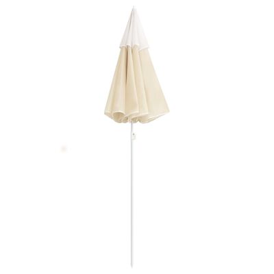 vidaXL Градински чадър със стоманен прът, пясъчен, 180 см