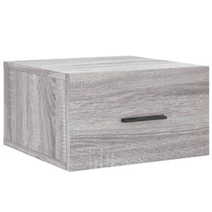 vidaXL Нощно шкафче за стенен монтаж, сив сонома, 35x35x20 см