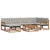 vidaXL Комплект дивани за открито 7 pcs Естествено и светло сиво
