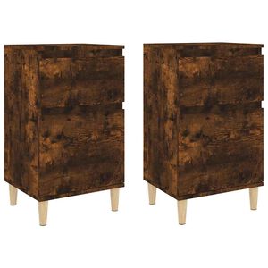 vidaXL Нощни шкафчета, 2 бр, опушен дъб, 40x35x70 см