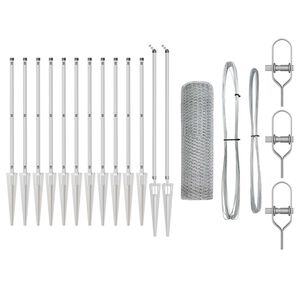 vidaXL Стълб за ограда. Сребристо