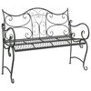 vidaXL Градинска пейка 2-Брой места 114 x 56,5 x 90 см Стомана