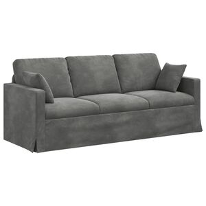 vidaXL Диван Тъмен сив 198 x 78 x 80 см Кадифе