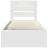 vidaXL Рамка за легло с таблото Бяло 100 x 200 cm Солидно борово дърво