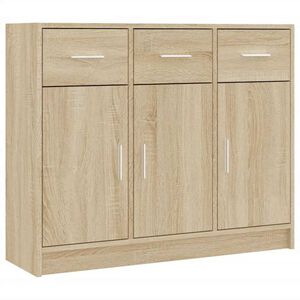 vidaXL Сайдборд, дъб сонома, 91x28x75 см, инженерно дърво