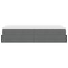 vidaXL Османска легло с матрак, тъмносиво, 80x200 см, плат