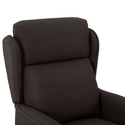 vidaXL Електрически реклайнер стол, тъмнокафяв, текстил