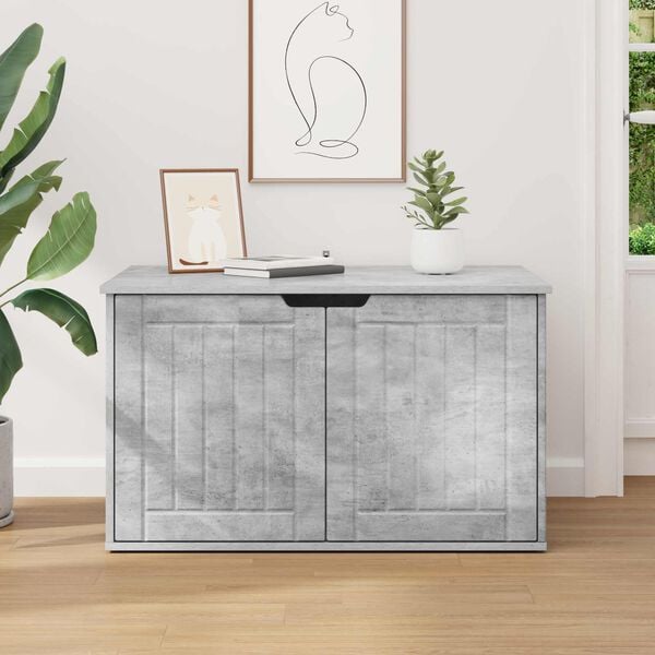 vidaXL Къща за котки Бетон 85 x 55 x 50,5 см Инженерно дърво