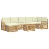 vidaXL Комплект дивани за открито 8 pcs Бяло и кремаво 59 x 59 x 37 см