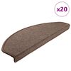 vidaXL Изтривалки за стълби, 20 бр., 65x24x4 см, кафеенокафяви, полукръгли, големи