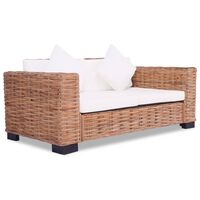 vidaXL 2-местен диван, естествен ратан