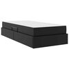 vidaXL Легло с място за съхранение и матрак с матрак 2 pcs Черно Кожа