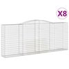 vidaXL Габионни кошници арка 8 бр 400x50x160/180 см поцинковано желязо