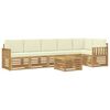 vidaXL Комплект дивани за открито 7 pcs Бяло и кремаво 59 x 59 x 37 см