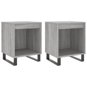 vidaXL Нощни шкафчета 2 бр сив сонома 40x35x50 см инженерно дърво