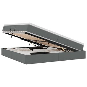vidaXL Легло с място за съхранение и матрак Тъмен сив 200 x 200 cm